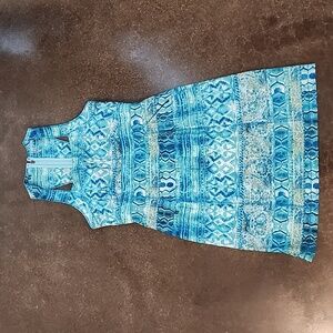 Title Nine Racerback Blue Print Dress size 8